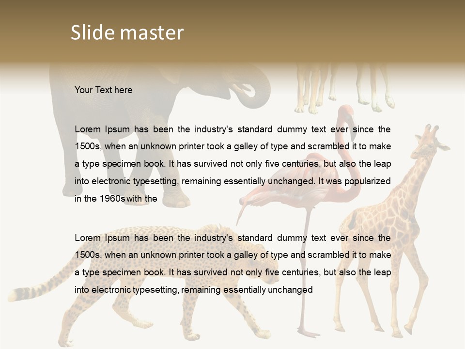 A Group Of Different Animals Standing Next To Each Other PowerPoint Template