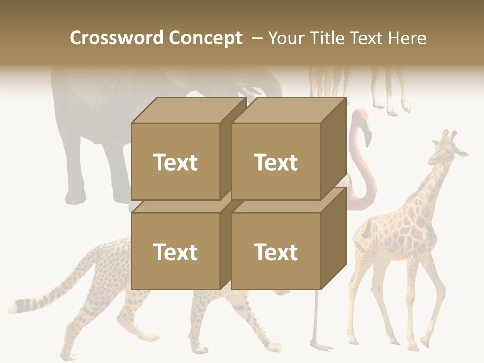 A Group Of Different Animals Standing Next To Each Other PowerPoint Template