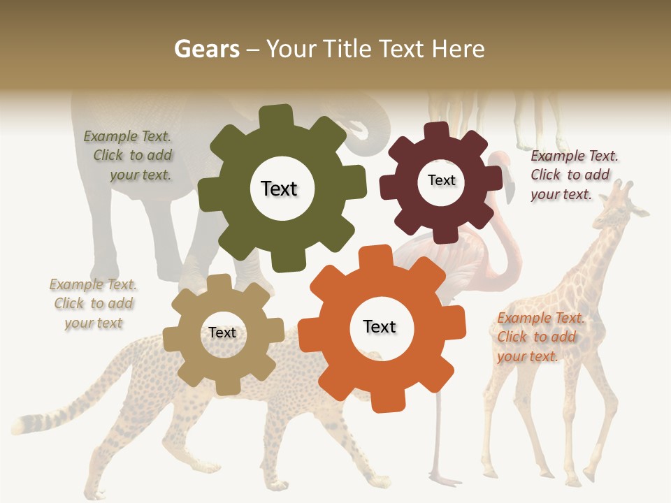 A Group Of Different Animals Standing Next To Each Other PowerPoint Template