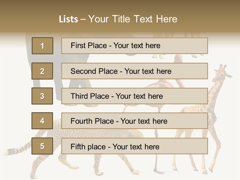 A Group Of Different Animals Standing Next To Each Other PowerPoint Template