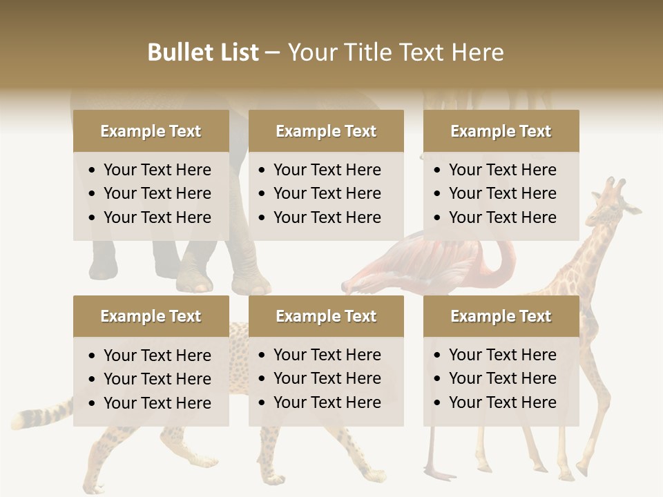 A Group Of Different Animals Standing Next To Each Other PowerPoint Template