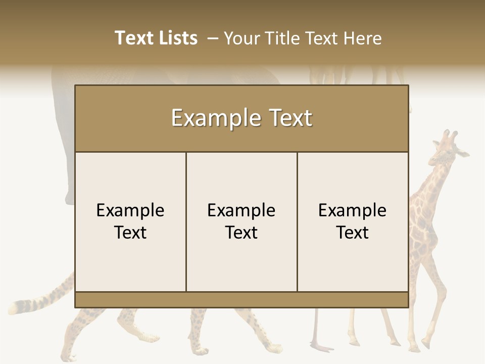 A Group Of Different Animals Standing Next To Each Other PowerPoint Template