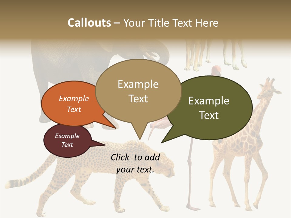 A Group Of Different Animals Standing Next To Each Other PowerPoint Template