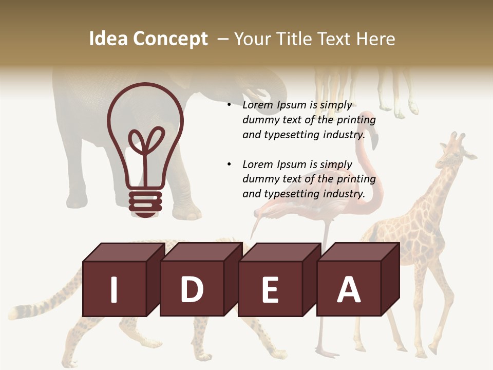 A Group Of Different Animals Standing Next To Each Other PowerPoint Template