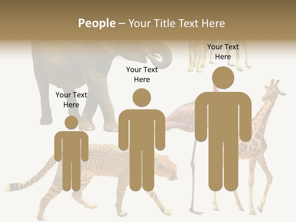 A Group Of Different Animals Standing Next To Each Other PowerPoint Template