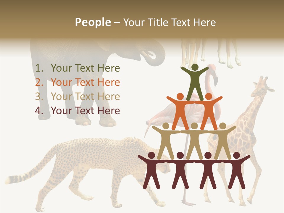 A Group Of Different Animals Standing Next To Each Other PowerPoint Template