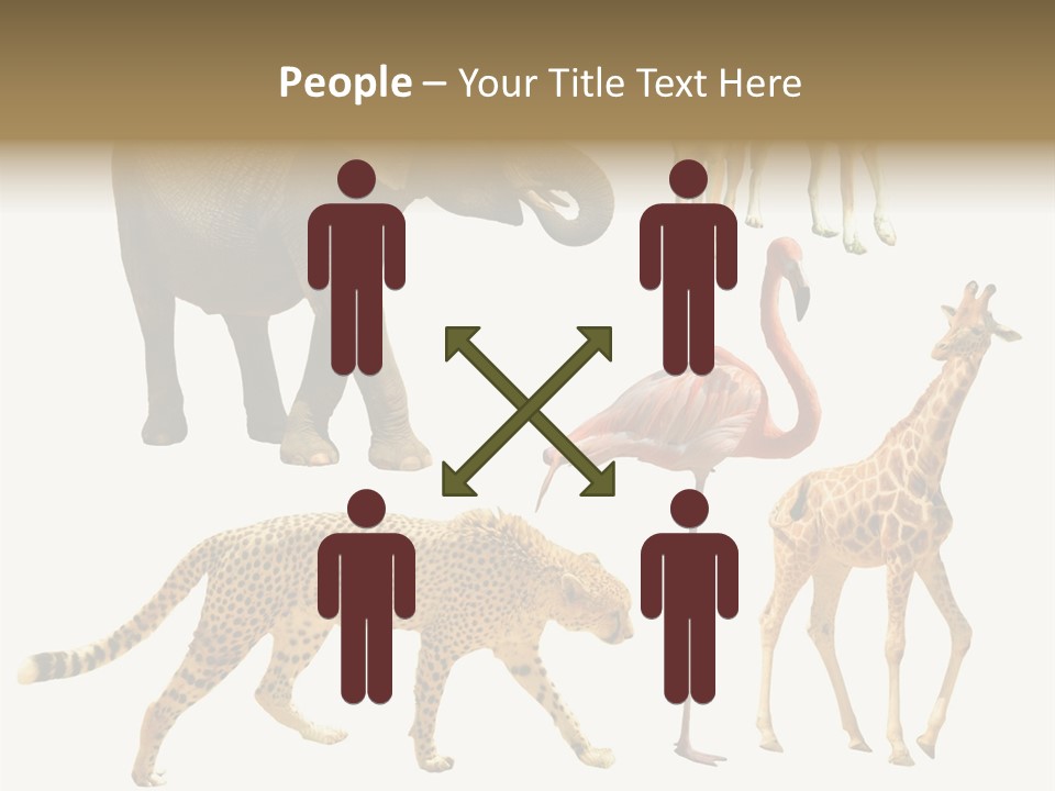 A Group Of Different Animals Standing Next To Each Other PowerPoint Template