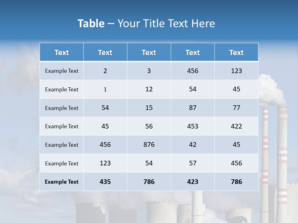 Plant E Emissions Steam PowerPoint Template