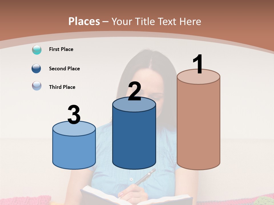 Glad Brunette Sit PowerPoint Template