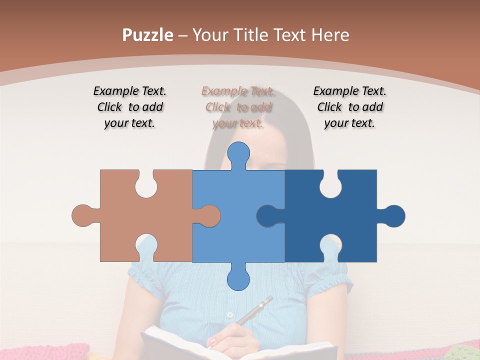 Glad Brunette Sit PowerPoint Template