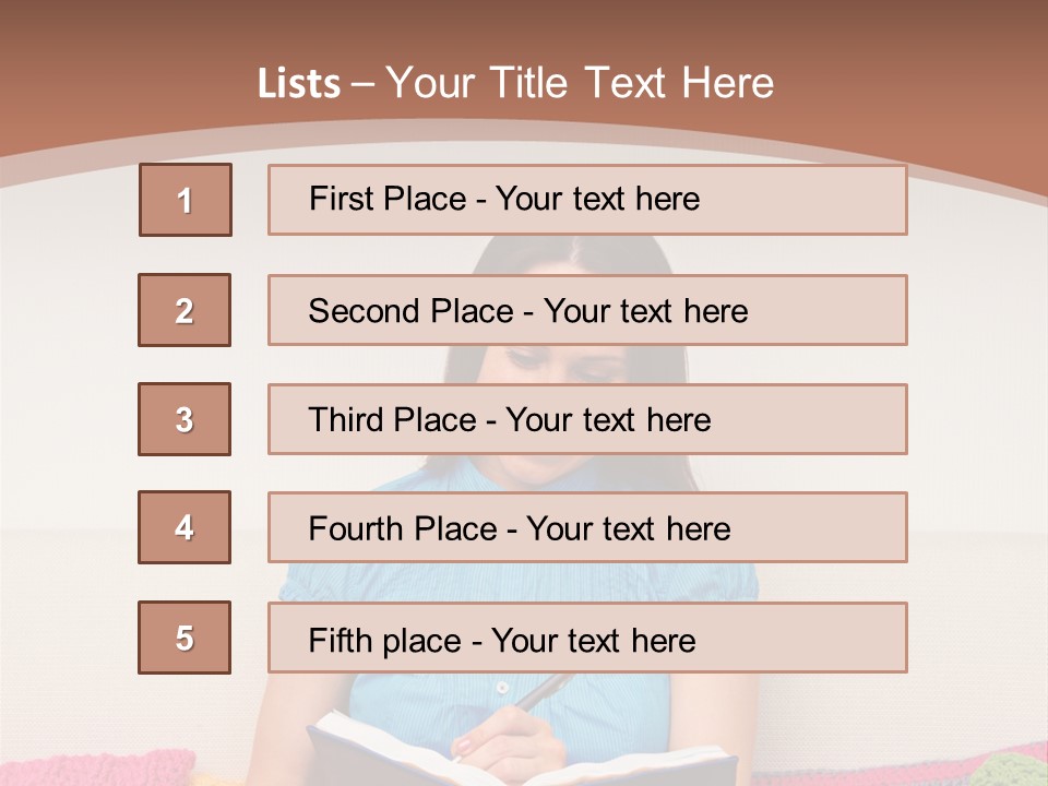 Glad Brunette Sit PowerPoint Template