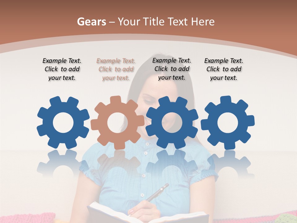 Glad Brunette Sit PowerPoint Template