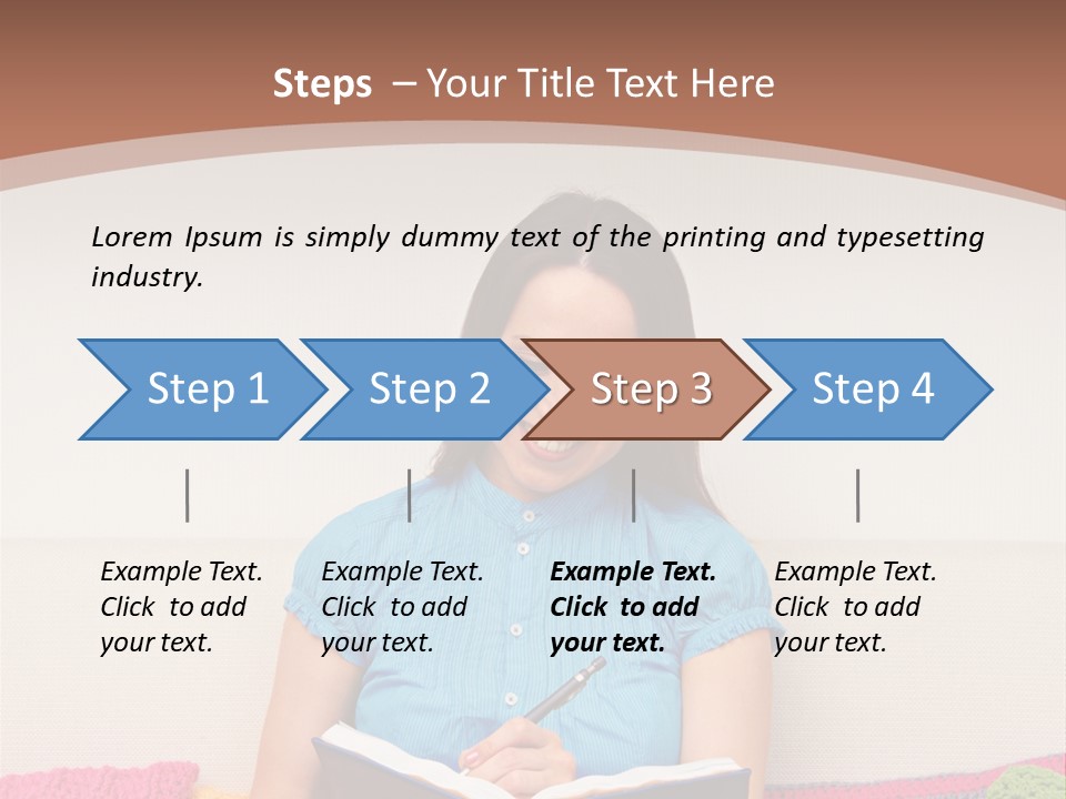 Glad Brunette Sit PowerPoint Template