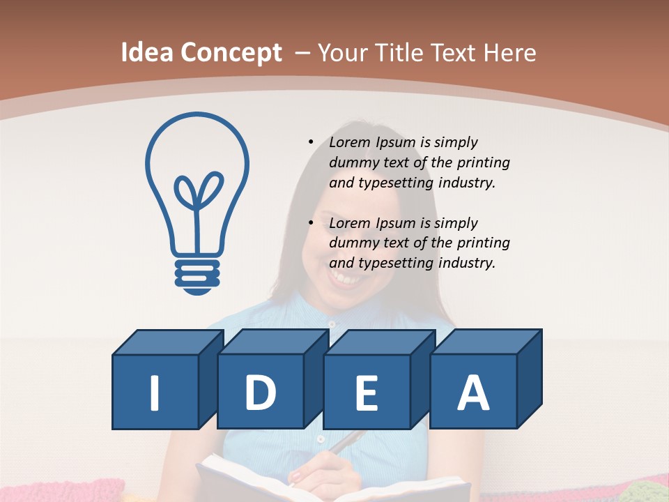 Glad Brunette Sit PowerPoint Template