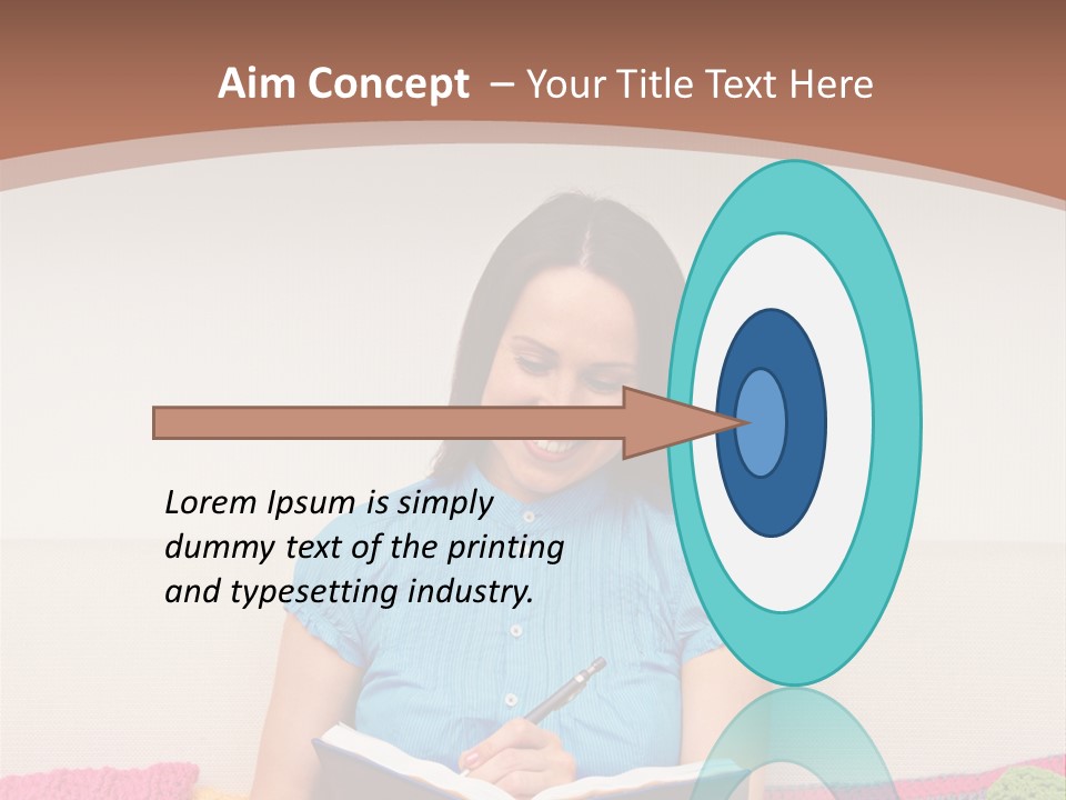 Glad Brunette Sit PowerPoint Template