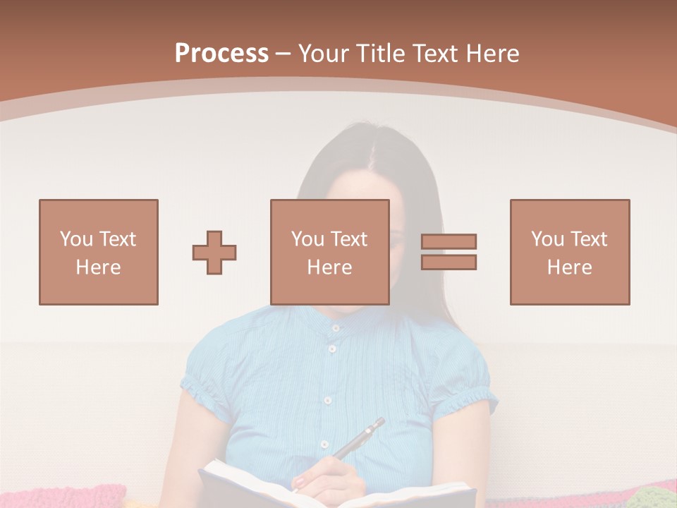 Glad Brunette Sit PowerPoint Template