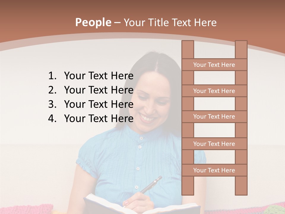 Glad Brunette Sit PowerPoint Template