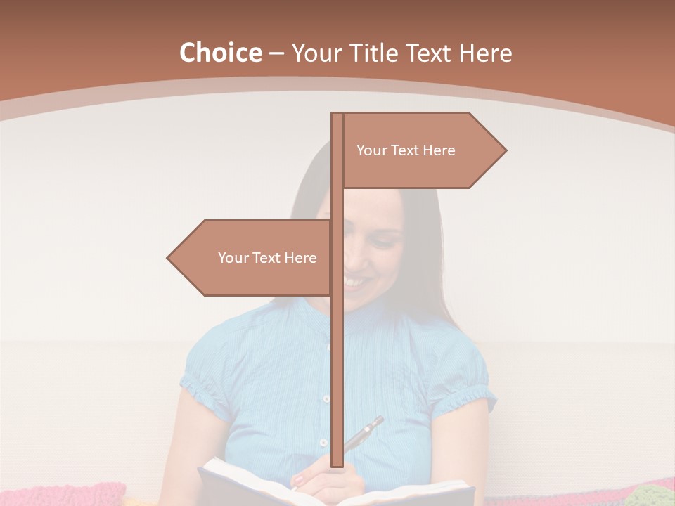 Glad Brunette Sit PowerPoint Template