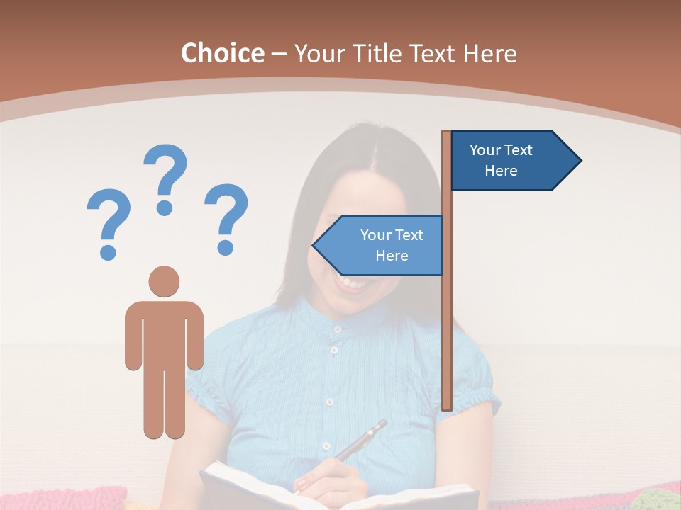 Glad Brunette Sit PowerPoint Template