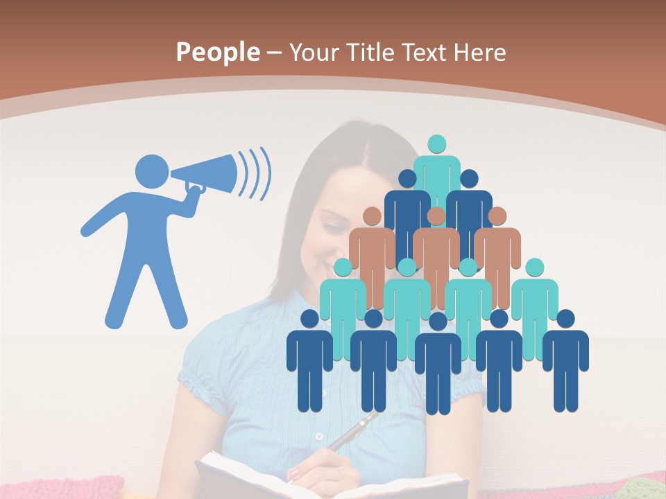 Glad Brunette Sit PowerPoint Template