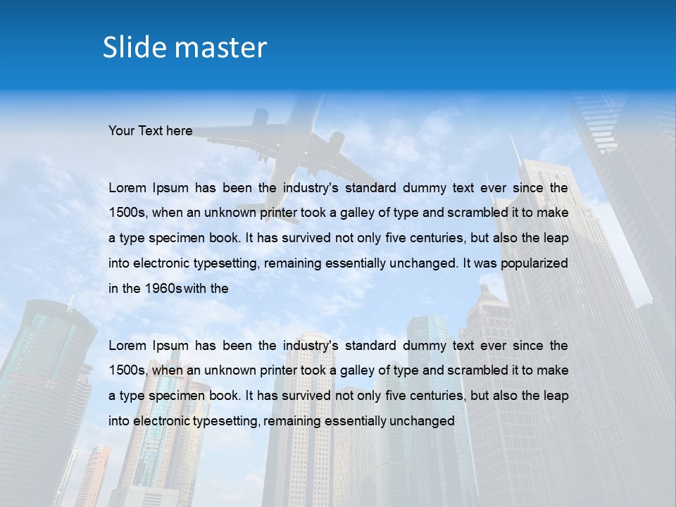 Lujiazui Transportation Airplane PowerPoint Template