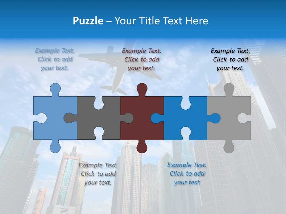 Lujiazui Transportation Airplane PowerPoint Template