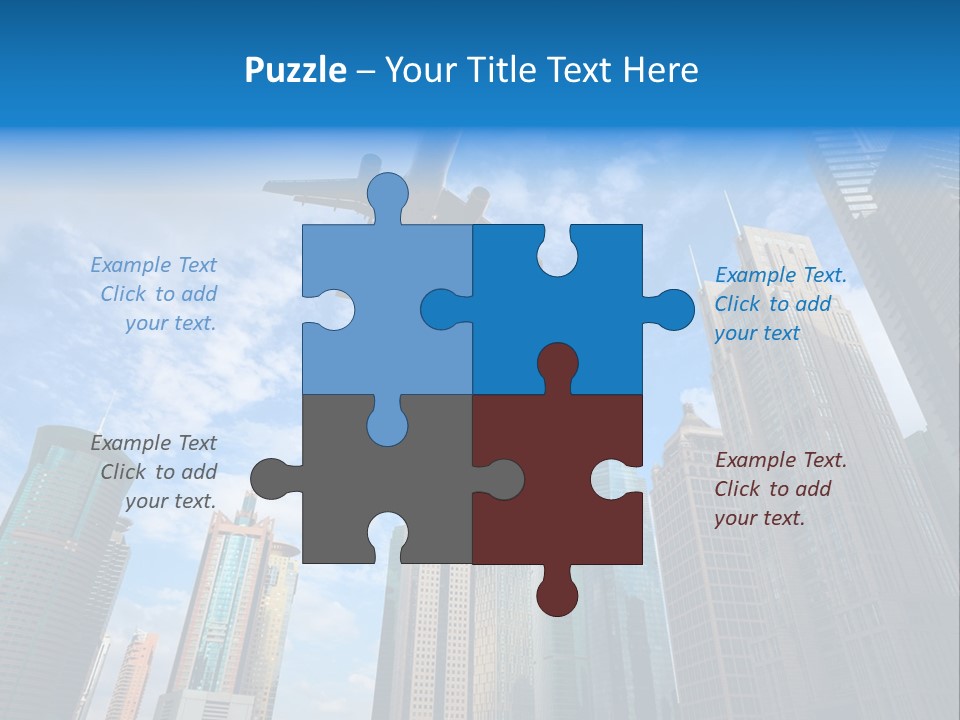 Lujiazui Transportation Airplane PowerPoint Template