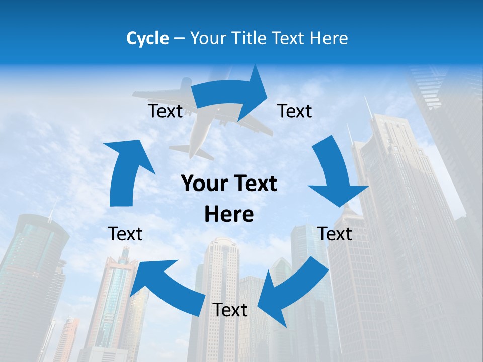 Lujiazui Transportation Airplane PowerPoint Template