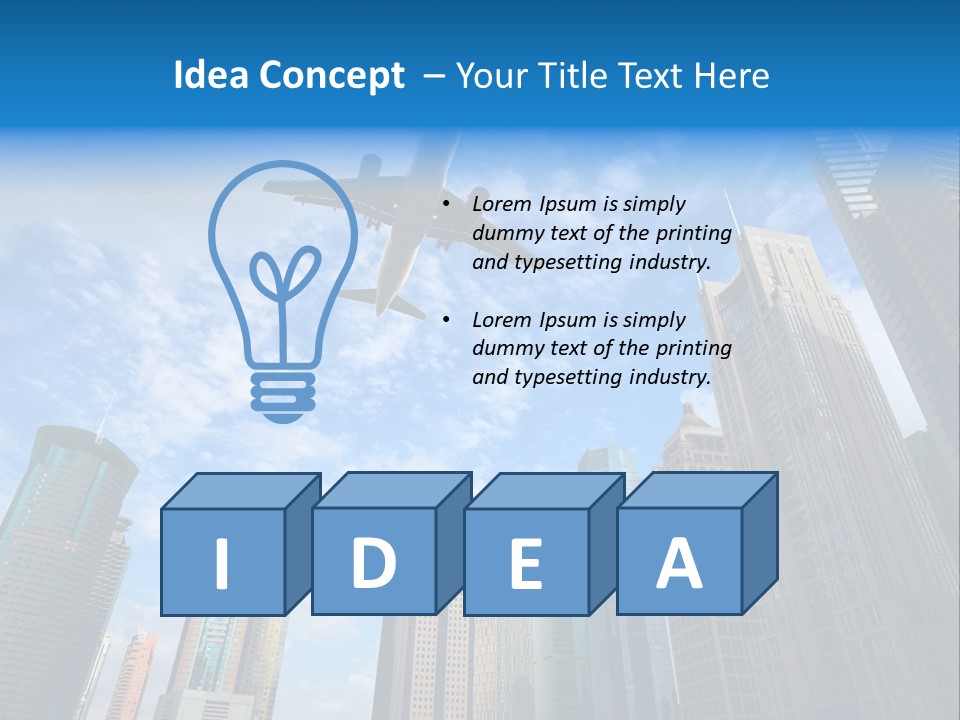 Lujiazui Transportation Airplane PowerPoint Template