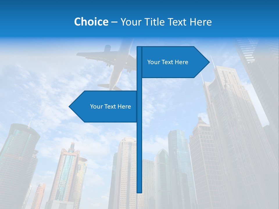 Lujiazui Transportation Airplane PowerPoint Template