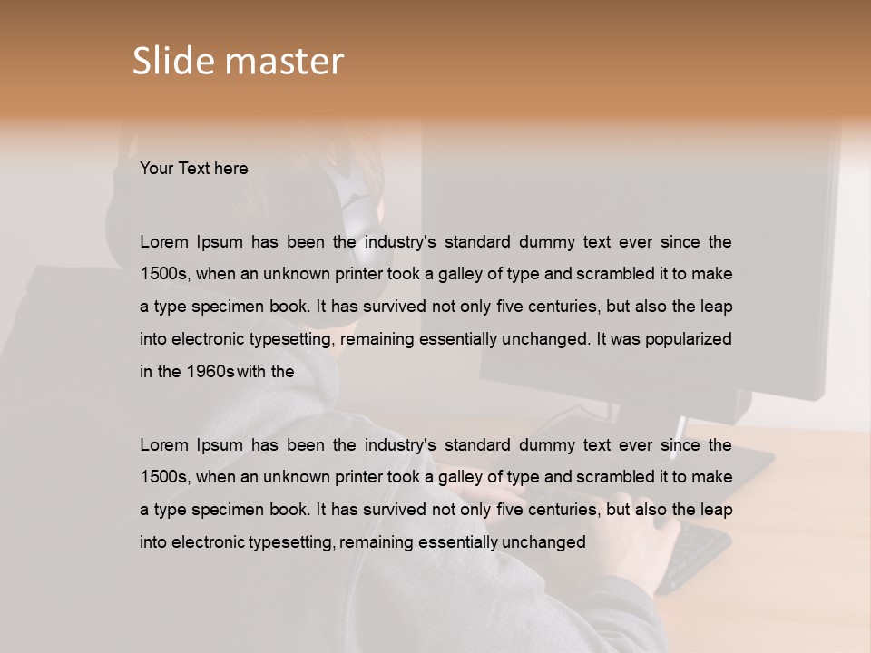 Audio Desktop Computer PowerPoint Template