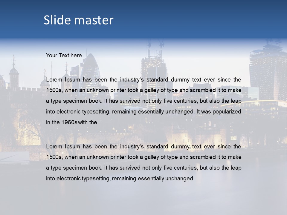 City Of London River Tower Of London PowerPoint Template