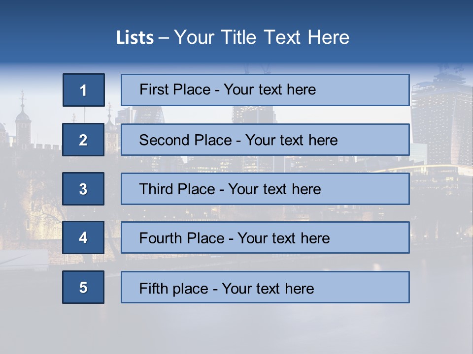 City Of London River Tower Of London PowerPoint Template