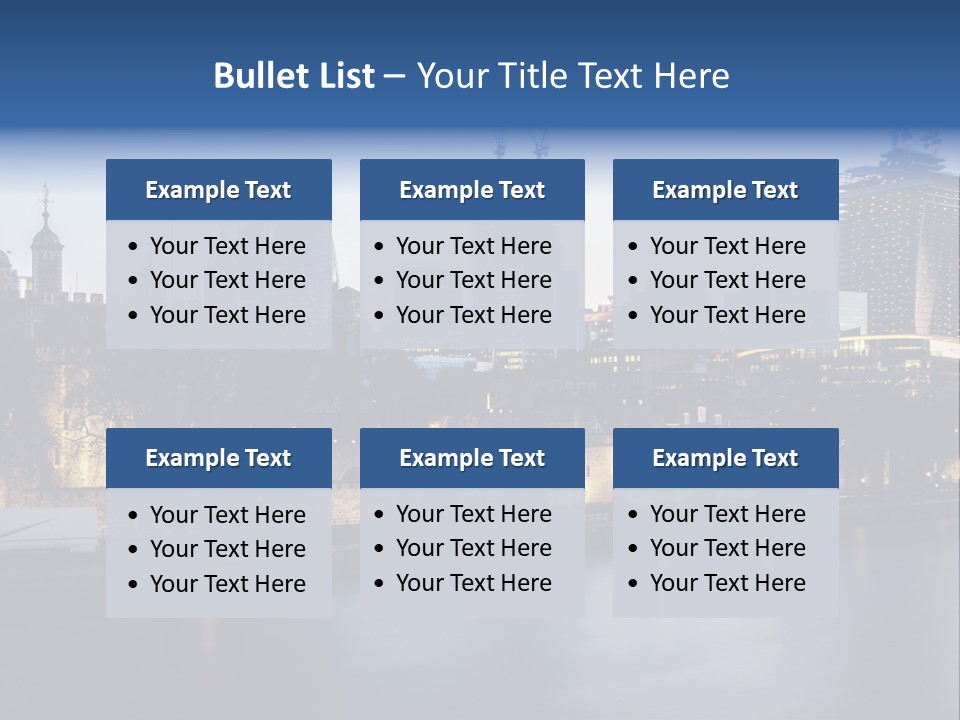 City Of London River Tower Of London PowerPoint Template