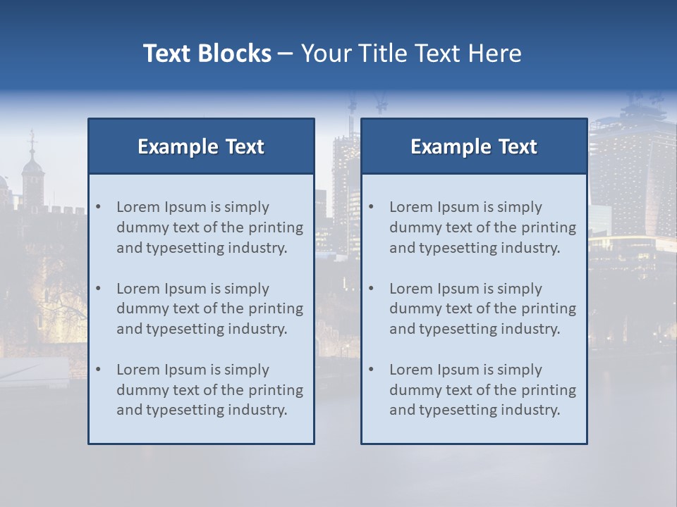 City Of London River Tower Of London PowerPoint Template