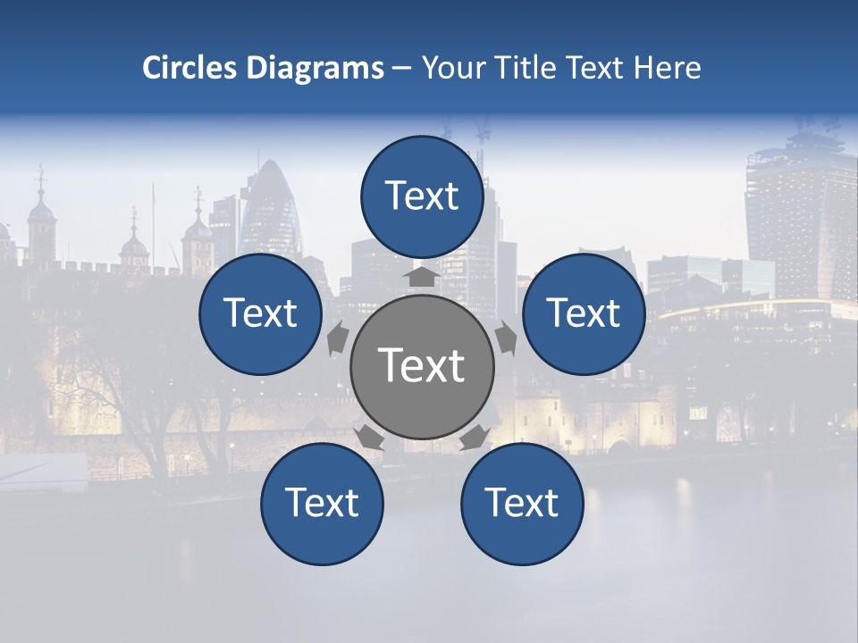 City Of London River Tower Of London PowerPoint Template
