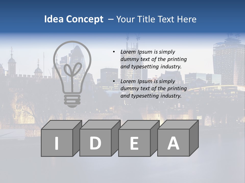 City Of London River Tower Of London PowerPoint Template