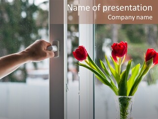 Door Greening Hand PowerPoint Template