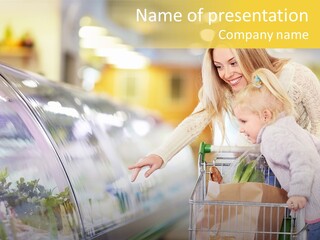 Girl Customer Supermarket PowerPoint Template