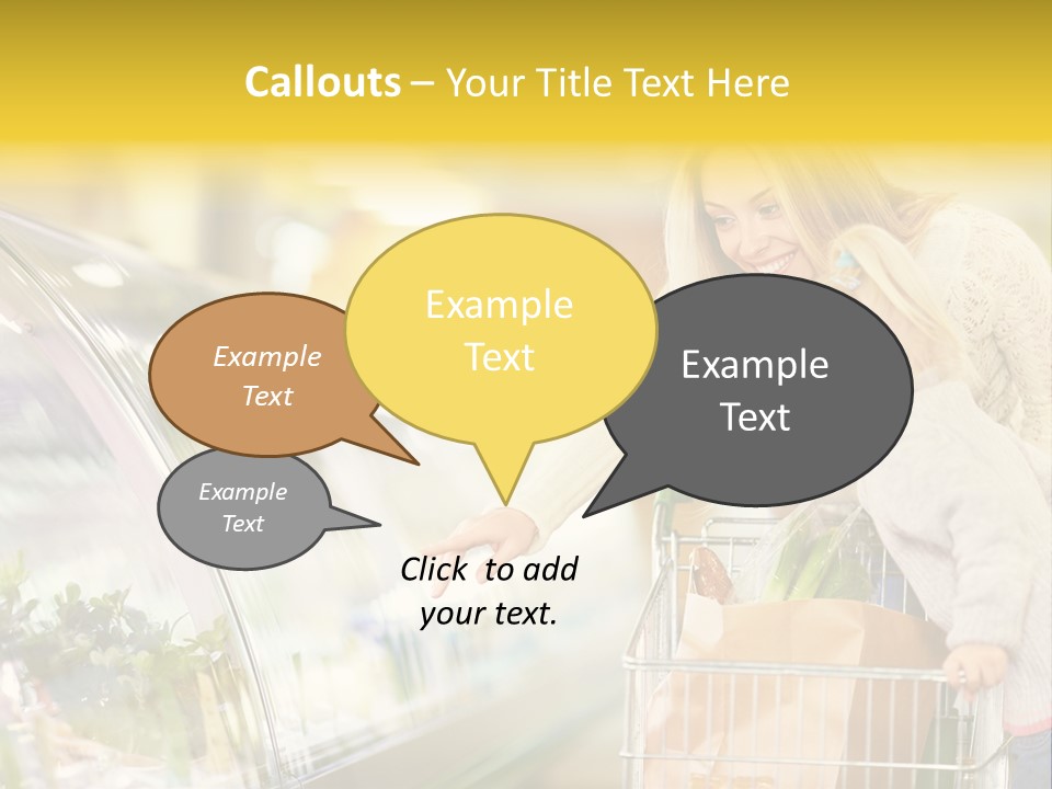 Girl Customer Supermarket PowerPoint Template