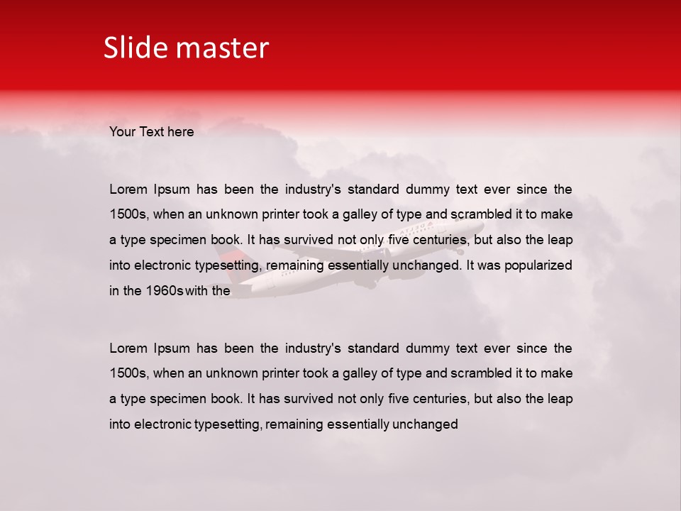 Blue Airliner Color PowerPoint Template