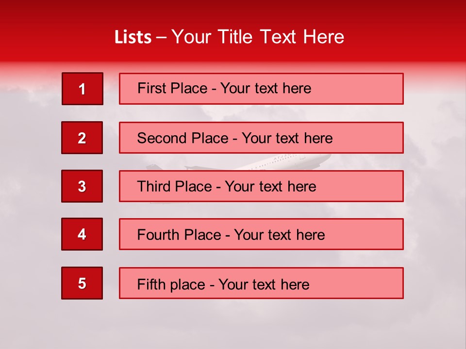 Blue Airliner Color PowerPoint Template