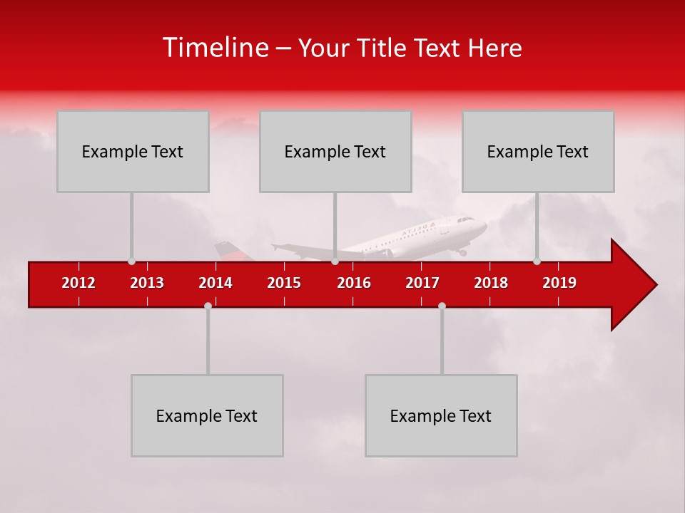 Blue Airliner Color PowerPoint Template