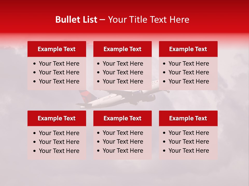 Blue Airliner Color PowerPoint Template