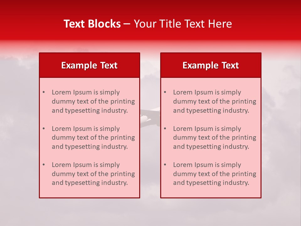 Blue Airliner Color PowerPoint Template