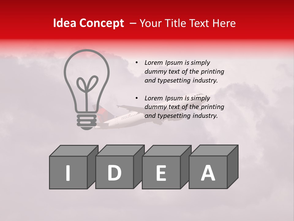 Blue Airliner Color PowerPoint Template