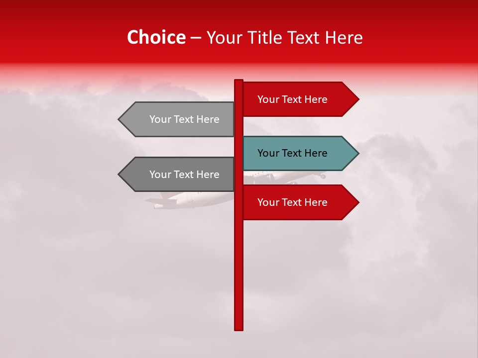 Blue Airliner Color PowerPoint Template