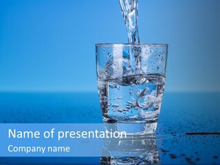 A Glass Of Water Is Being Filled With Water PowerPoint Template