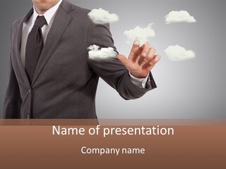 Man Keyboard Button PowerPoint Template