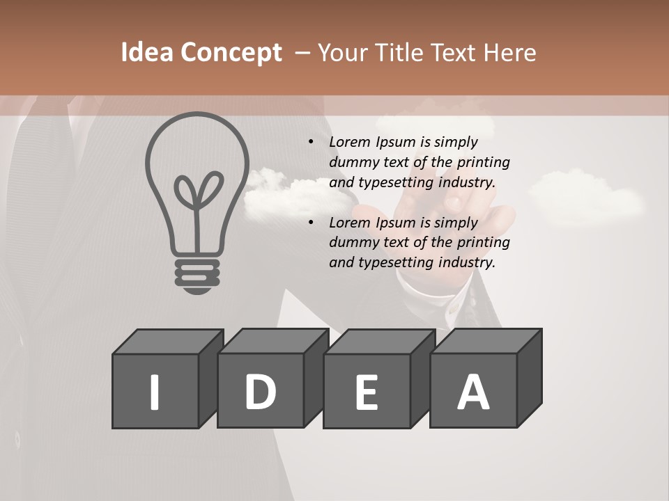 Man Keyboard Button PowerPoint Template
